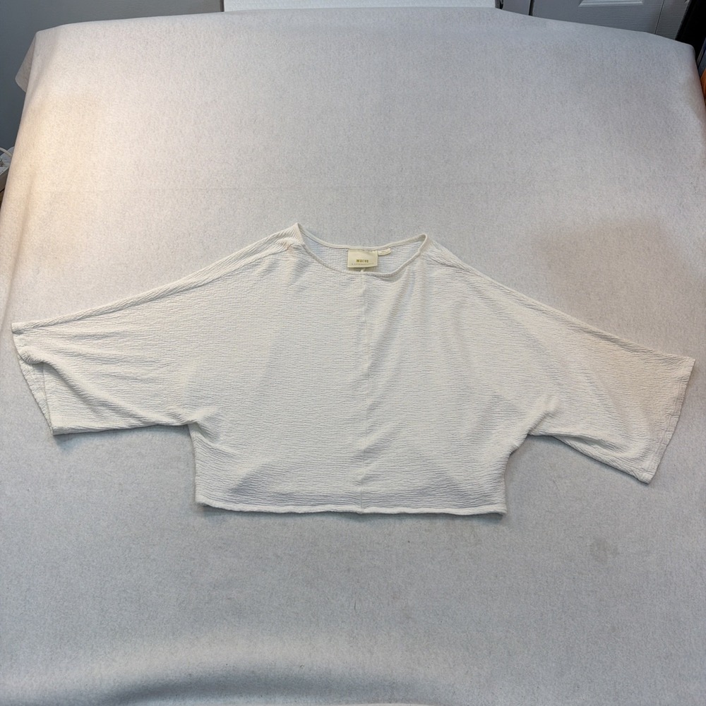 Maeve By Anthropology Gauze Crop Top White Sz Extra Small Lagenlook Boho Beach